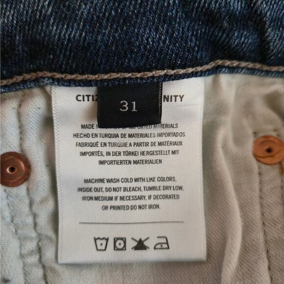 Citizens Of Humanity Zurie Ankle Straight Jeans Abalone Blue Size 31 Classic - Picture 7 of 8